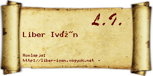 Liber Iván névjegykártya